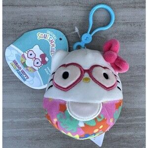 NEW Squishmallows 3.5” Inch Clip Hello Kitty Hawaii Kawaii Heart Glasses